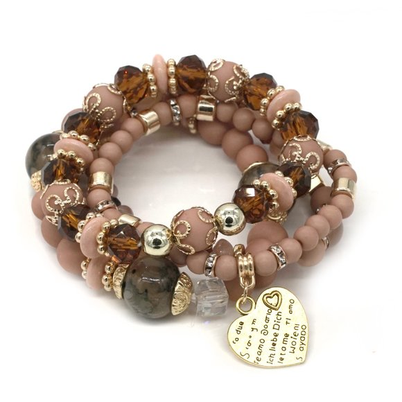 Bracelet 4 Strands with charm and gold accents. - Picture 3 of 3